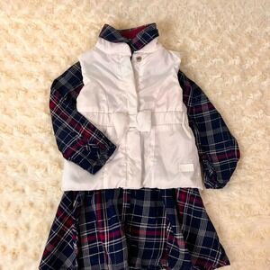 H & M Dress . For All Mankind Vest.  Dark blue.  18 month. Baby toddler  0287